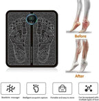 EMS Electric Foot Massager Pad, 19 Levels & 8 Modes Muscle Stimulator Mat for Pain Relief & Blood Circulation, Portable Rechargeable Foot Massage Mat for Home Office Travel