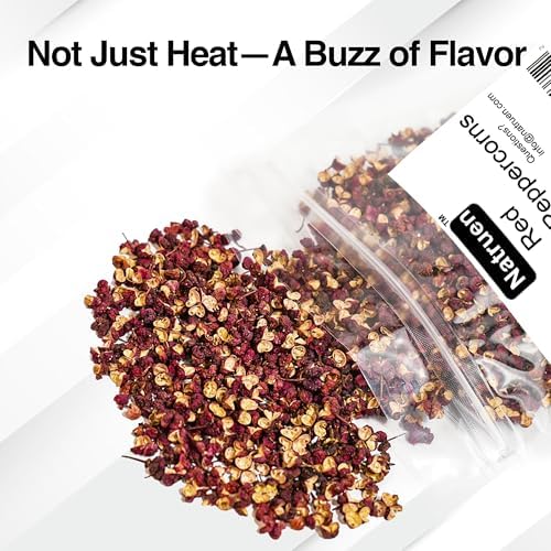 Natruen Szechuan Red + Green Peppercorn Whole 4 Oz Each, Red and Green Sichuan Peppercorns Variety Pack