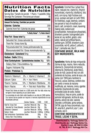 Kellogg’s Pop-Tarts Breakfast Toaster Pastries, Frosted Strawberry Milkshake, 28.2 oz, Value Pack (16 Count)