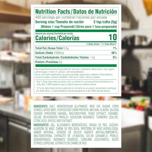 Knorr Professional Caldo de Res, Beef Bouillon with Beef Flavor Granulated Base, Bouillon as a Base, Marinade, Flavor Enhancer, Shelf Stable Convenience, 0g Trans Fat, 4.4 lbs (Pack of 1)
