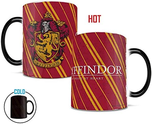 Morphing Mugs Harry Potter – Gryffindor - Hogwarts House Crest - One 11 oz Color Changing Heat Sensitive Ceramic Mug – Image Revealed When HOT Liquid Is Added! MMUG593