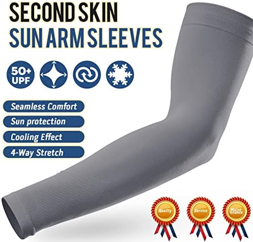 GOUNOD Sun Protection Cooling Arm Sleeves with Thumb Holes - Gardening Outdoors Sports Workouts Sunscreen Arm Sleeves
