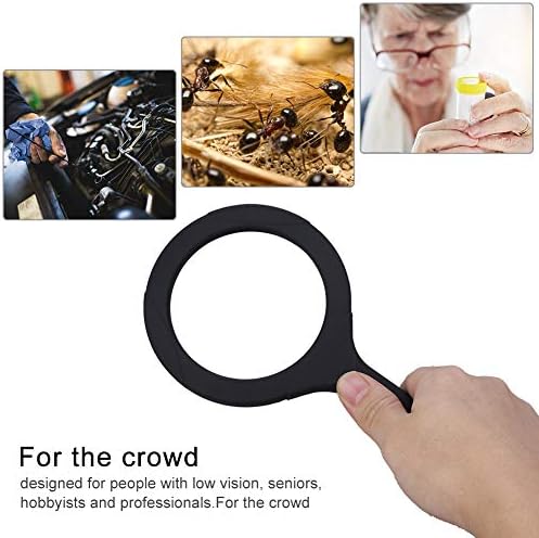 Magnifying Lamp, LED Reading Magnifying Glass Light 3X Illuminated Handheld Zoom Lens The Elderly Observing Things Details (Without Battery)