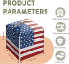 Tissue Box Holder Square, Car Napkin Holder Gift Ideas for Friends Family Coworkers, American Flag Decorative Tissue Box for Office Farmhouse, Patriotic Housewarming Gift(5.2 Inches)-A75