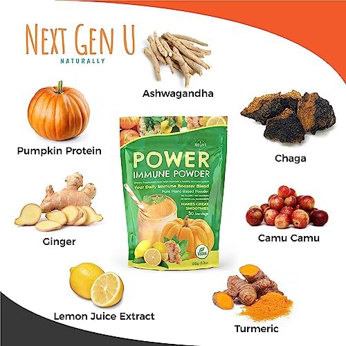 Immune Support - Supplement Powder 150g - Superfood Booster for Adults - Natural Immunity Defense - Daily Drink Mix for Women & Men - Plant Based, Vegan & Gluten Free Smoothie Boost by NextGenU