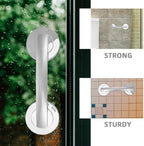 STAHAD 2pcs Strong Adhesive Stainless Steel Suction Cup Handles for Shower Safety – Heavy-Duty Removable Grab Bars with Thickened Suckers, Portable Handrails for Seniors and Bathroom Use