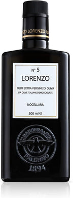 Barbera Lorenzo No. 5 Extra Virgin Olive Oil, 16.9 oz | Cold Extracted Sicilian EVOO | Fruity & Soft Nocellara del Belice Olive Flavor | Fresh Harvest Imported Olive Oil from Italy