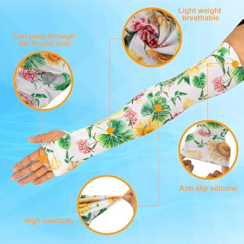 TUYUU Farmers Gardening Sleeves Women,Thorn Proof Garden Sleeves,Sun Protection Cooling Arm Sleeves to Cover Arms.Garden Gift