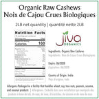 Jiva Organics Raw Organic Cashews (Whole) 2 Pound Bag