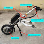 Electric Handcycle Wheelchair Attachment, 500W Electric Wheelchair Conversion Kit, with LCD Display, 48v 17ah Battery, Wheelchair Pulling Devices,A