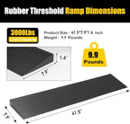 1.6 Rise Ordorless Threshold Ramp Doorway Curb Ramp, 3000LBS Capacity Mobility Door Ramps for Home Steps, Anti-Slip Wheel Chair Ramp for Bike, Scooter, Bathroom，Sweeper（1.6'RISE）