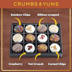 Mothers Day Cookies Gift Basket - 12 Gourmet Chocolate Covered Sandwich Cookies with Assorted Toppings - Food Gift Box for Mom, Her, Wife, Fathers Day, Mothers Day, Family, Men & Women.