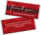 Thank You Personalized Wrappers for Chocolate Bars (25 Pack) - Red - Free Cold Pack