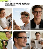Hubeye TR90 Sports Reading Glasses for Men and Women Ultralight Flexible Anti-Blue Light Readers （Black+Green+Orange，1.0）