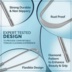 MasterMedi Tongue Cleaner Tongue Scraper Surgical Grade Stainless Steel Tongue Brush Dental Kit Professional Eliminate Bad Breath With Non-synthetic Grip (Family Pack (4 pcs)