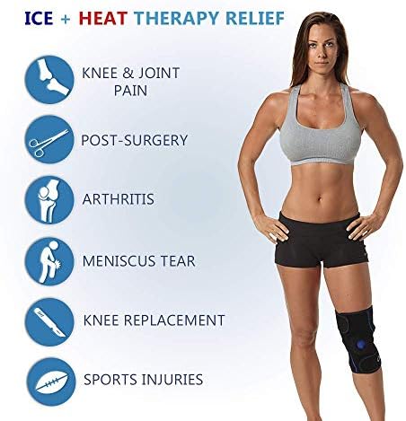 ComfiLife Knee Ice Pack with Wrap Reusable Hot & Cold Therapy Gel Pack Adjustable Compression Support for Injuries, Pain, Surgery, Arthritis, Meniscus and More