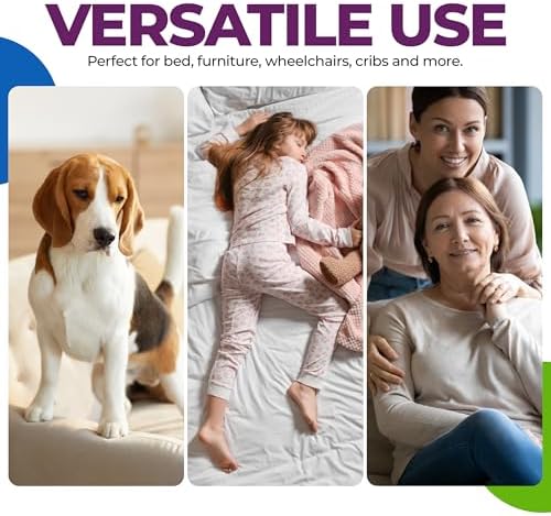 Epicessentials Incontinence Bed Pads Washable Waterproof Mattress Protector 34" x 36" Holds Up to 6 Cups - 500 GSM Heavy Absorbency Pee Pads for Adults, Dogs and Kids Bedwetting - 4 Pack - Green/Blue