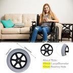 1PCS 10 Inch Wheel Replacement,Wheelchair Front Wheel Walker Caster Tire Flat Accessory Wheel Accessories with 10In Large Diameter 12MM Bearing Hole