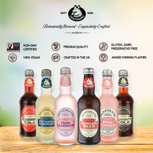 Fentimans Sparkling Cherry Cola - Cherry Soda, Soft Drink, Craft Soda Pop, All Natural Ingredients, No Artificial Colors or Flavors, Botanically Brewed - 9.3 Fl Oz (Pack of 4)