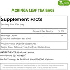 TOG999, Premium 120 Moringa Leaf Tea Bags, 100% Natural & Pure. Loose Leaf Moringa Herbal Tea. No Sugar, No Caffeine, No Gluten, Vegan.