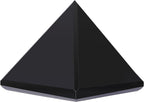 Natural Obsidian Healing Crystal Pyramid Sculpture Sacred Geometry Energy Generator for Meditation Spiritual Growth Chakra Balancing Feng Shui Home Office Decor Handcrafted Quartz Manifestation