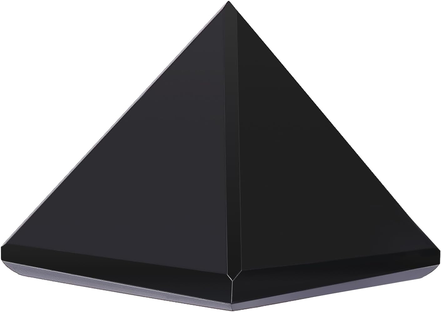 Natural Obsidian Healing Crystal Pyramid Sculpture Sacred Geometry Energy Generator for Meditation Spiritual Growth Chakra Balancing Feng Shui Home Office Decor Handcrafted Quartz Manifestation