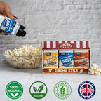 Cinema Style Popcorn Seasoning Kit, DIY Popcorn, Popcorn Seasoning Shakers, 3 Flavors: Caramel, Sea Salt and Sweet & Salty, 11.5oz, Imported from UK