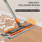 57-inch Microfiber Flat Mop with Stainless Steel Telescopic Handle and 4 Washable Mop Pads for Wet and Dry Cleaning of Hardwood, Tile, Laminate, and Vinyl Floors Scratch-Resistant Professional Mops