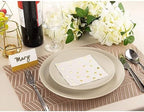 Juvale Engagement Napkins - 5 x 5 In Folded, 3-Ply, 50-Pack, Gold Foil Heart - Cocktail & Heart Engagement Party Napkins