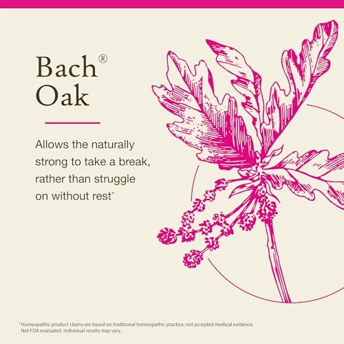 Bach Original Flower Remedies, Oak (Non-Alcohol Formula) - Restore Endurance - Natural Homeopathic Flower Essence for Emotional Balance - Vegan, Gluten Free, Sugar Free - 10mL Dropper