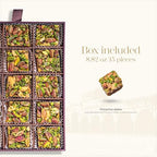 Damaskino Home Medjool Date & Nut Bites Gift Box – 10.5 oz (300 g), 15 Pieces – Cubes of Soft Dates with Pistachios, Cashews, Cardamom & Biscuits – Middle Eastern Snack & Gift Treat