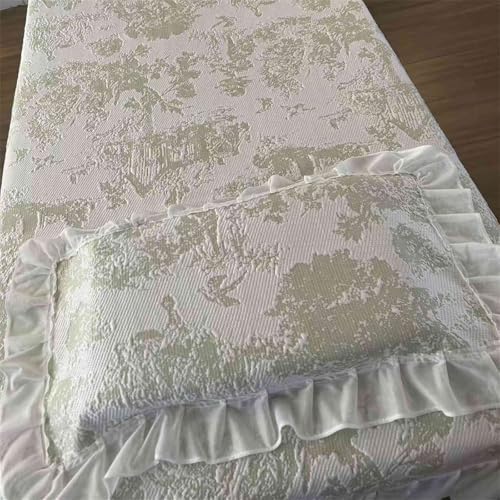 Massage Table Skirt with Hole,Beauty Massage Table Cover,Thickened Massage Linens, Massage Fitted Sheet, Massage Face Rest Cover with Hole,Sutiable for 75"X31.5" (Green)