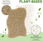 LILAC 12 Pack Natural Cellulose Sponges for Dishes - Non-Scratch Kitchen Scrub Sponges - 100% Biodegradable & Eco-Friendly Cleaning Sponges for Non-Stick Cookware, Bathroom & Household