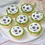 40PCS Soccer Edible Cupcake Toppers Edible Football Cupcake Picks for Ball Sports Theme Baby Shower Boys Girls Football Birthday Cake Cupcake Decorations Soccer Game Party Decorations