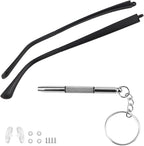 DOERDO 1 Pair Glasses Replacement Arms, Universal Glasses Legs, with Repair Tools, Screws, Matte Black