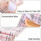 Adult Bibs (3 pcs), Adjustable Reusable Bibs for Adult Eating, Waterproof Bibs for Adults Eating Clothing Protectors with Crumb Catcher,Purple