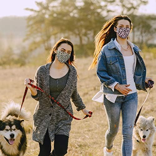 WEDDINGSTAR 3-Ply Adult Washable Cloth Face Mask Reusable and Adjustable with Filter Pocket - Leopard Print