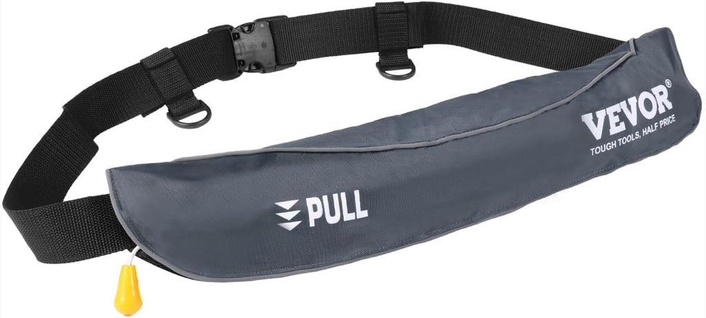 VEVOR Manual Inflatable Belt Pack for Adults, 105N Buoyancy, Over 80 Pounds and Up to 59 in Waist Adjustable, Inflatable PFD Waist for SUP Paddelboarding, Kayaking (CO2 Cylinder Not Included)
