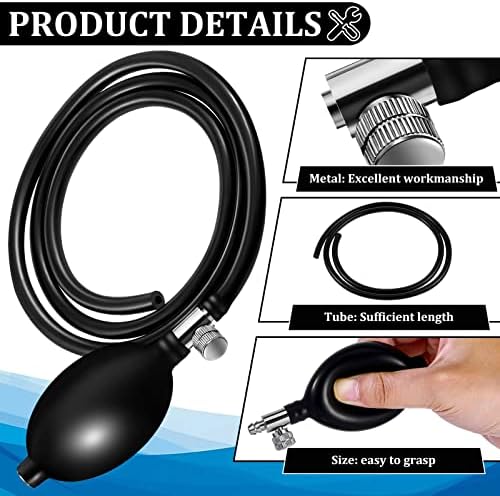 Fabbay 2 Set Blood Pressure Bulb Pump Replacement Rubber Inflation Bulb Adjustable Blood Pump Monitor Manual Pressure Hand with Tubing Air Valve for Sphygmomanometer