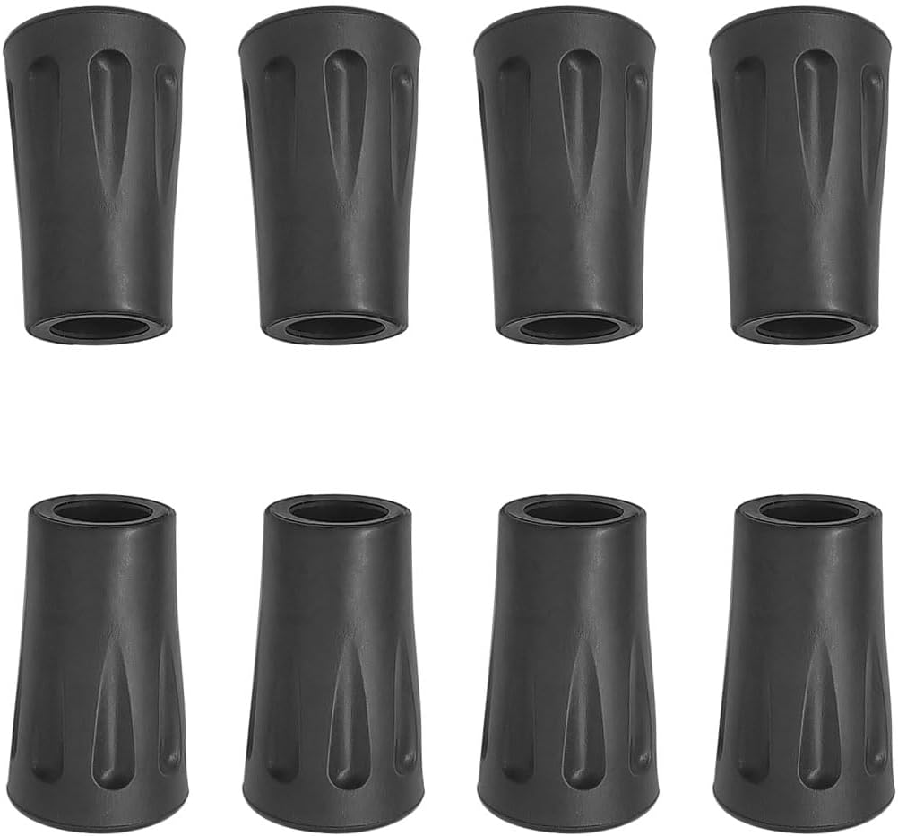 8Pcs Trekking Pole Tips Replacement Protectors, Poles Tips Cover, Rubber Tips for Walking Sticks, Sticks tip Protectors 11mm Hole Diameter Fits Most Standard Walking