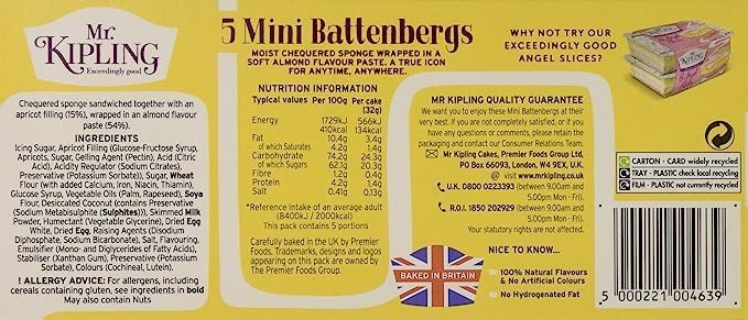 Mr Kipling Mini Battenberg Cake 5Pk By Mr. Kipling (Pack of 1)