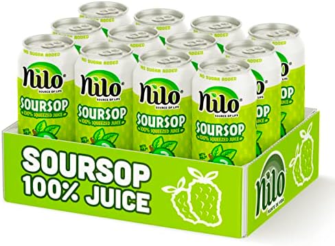 NILO Soursop Juice | 100% Real Guanabana Soursop Graviola | NO Sugar added | NOT From Concentrate | 10.8 oz (Pack of 12)