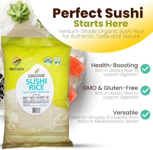 McCabe Organic Sushi Rice 12-Pound, USDA Certified, CCOF (California Certified Organic Farmers), Product of USA