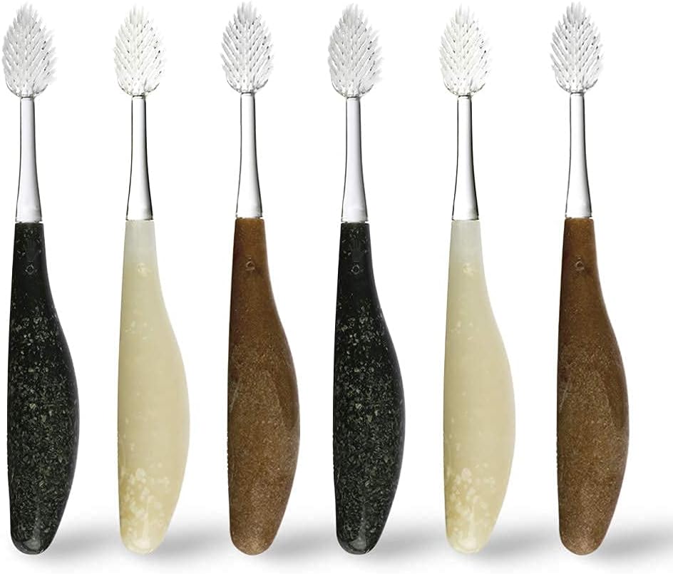 RADIUS Toothbrush Source Floss Brush BPA Free & ADA Accepted Improve Gum Health & Reduce Gum Issues - Super Soft - Assorted Colors - Pack of 6