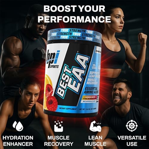 BPI Sports Essential Amino Acids EAA Powder - Pre, Intra & Post Workout Drink - BCAA Powder for Men & Women, EAA + BCAA + Hydration, Advanced Formula with 10g of EAA. (Lemon Berry)