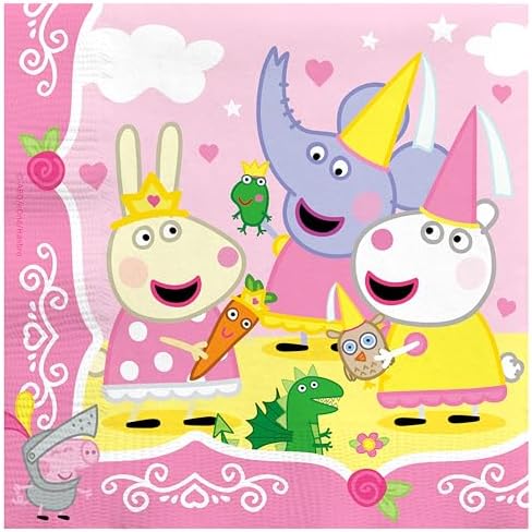 Treasures Gifted Peppa Pig Party Napkins - Pack of 48 Pink Paper 1-Ply Napkins - Officially Licensed Peppa Pig Birthday Party Supplies