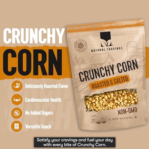 Natural Craving Toastad Corn Nuts, Roasted & Salted Original Flavor, Non-GMO (All Natural Ingredients) Guilt-Free snacking Toasted Corn Kernels in Reseable Bag - Crunchy Snack (Corn Nuts x2)