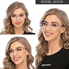 AQWANO Oversized Blue Light Blocking Reading Glasses Women - Stylish Cat Eye Designer Computer Readers Eyeglasses