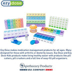 EZY DOSE Pill Cutter and Splitter with Dispenser, Daily Usage, Safely Cut Pills, Vitamins, Tablets in Half or Quarters, Accurate and Easy Cutting, Stainless Steel Blade, Travel Sized, Green, BPA Free