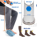 Sock Aid - 2 Pack Socks Helper with Adjustable Cords, Easy on Sock Aid Tool with Ergonomic Soft Foam Round Handles for Elderly, Disabled, Pregnant, Diabetics-Sock Helper Aide Tool
